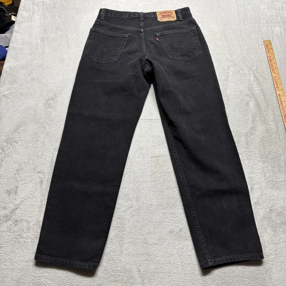Vintage Levis 550 Jeans 33x30 (Fits 32x30) Black Denim Relaxed Fit Y2K Red Tab